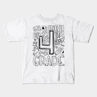 4th Fourth Grade Typography Kids T-Shirt